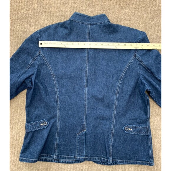 Lands End Jacket Womens XL Denim Barn Chore Cargo Shacket Field Outdoor Garden - Picture 7 of 11